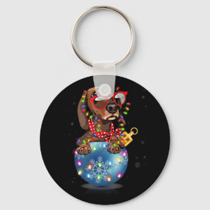 Porte-clés Dachshund Père Noël cadeau de Noël léger