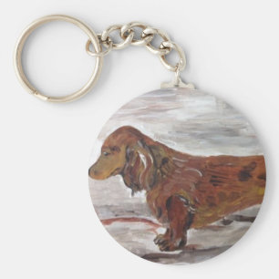 Porte-clés Dachshund Porte - clé de peinture par Willowcatdes