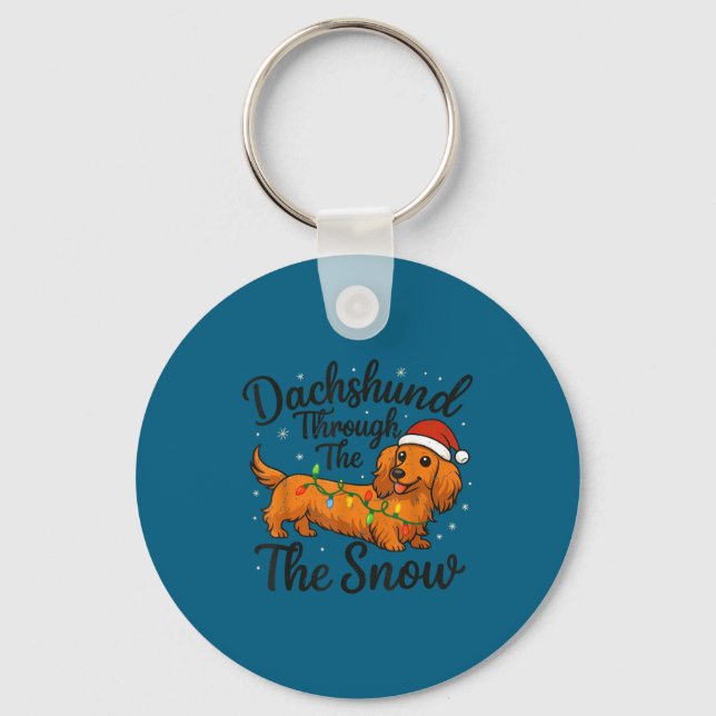 Porte-clés Dachshund Through The Snow Christmas Pajama Toddle (Recto)