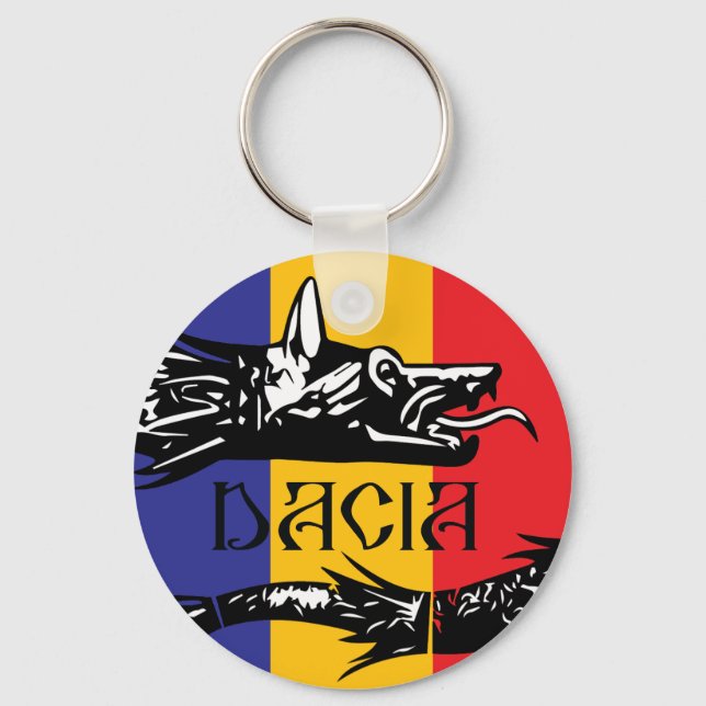 Porte-clés Dacian Wolf - drapeau tricolore (Recto)