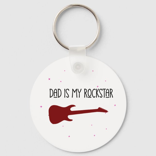 Porte-clés Dad is my rockstar (Recto)