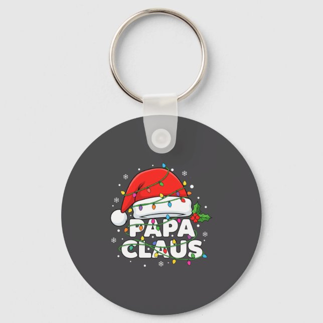Porte-clés Dad Papa Claus Christmas Lights Family Matching Lo (Recto)