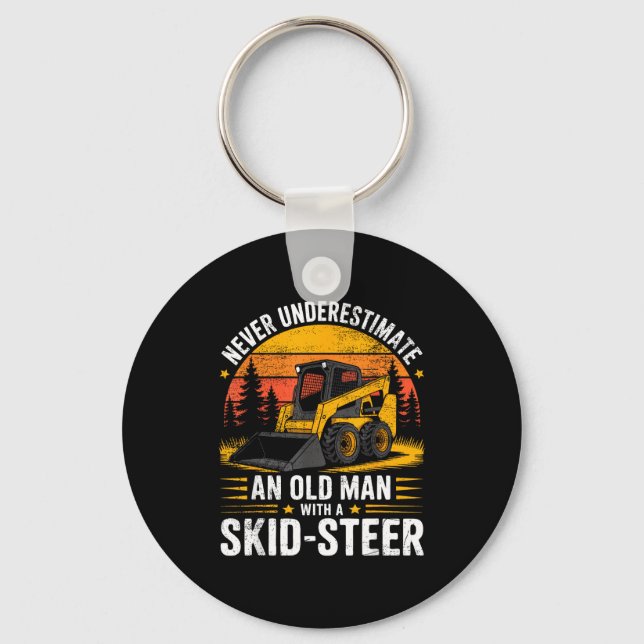 Porte-clés Dad Skid Steer Operator Father Construction Heavy  (Recto)