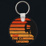 Porte-clés dad the climbing legend<br><div class="desc">This original sunset vintage retro climbing illustration and text design with awesome typography font lettering is a great birthday and holiday gift idea for rock climbing, bouldering, and trekking lovers! This artwork is great for dad, father, and husband who spent their free time climbing, also you will look amazing at...</div>