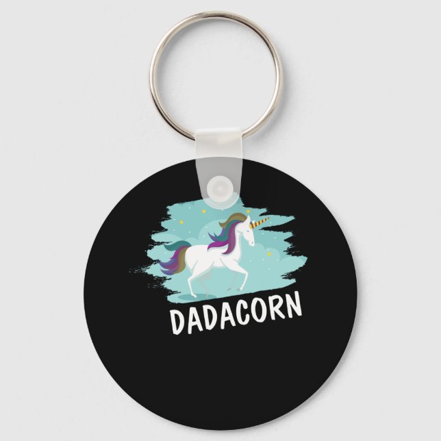 Porte-clés Dadacorn Funny Unicorn Papa Et Bébé (Recto)