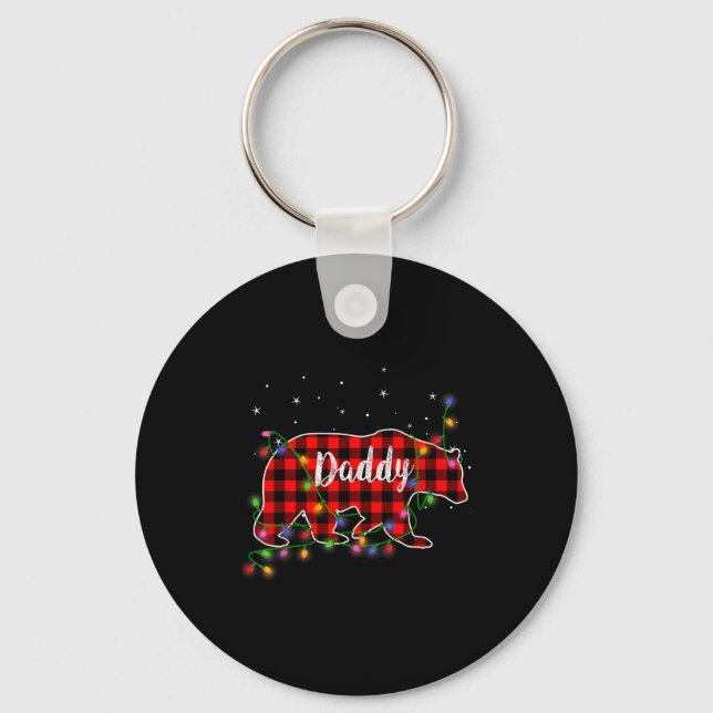Porte-clés Daddy Bear Red Plaid Christmas Pajama Family Gift  (Recto)