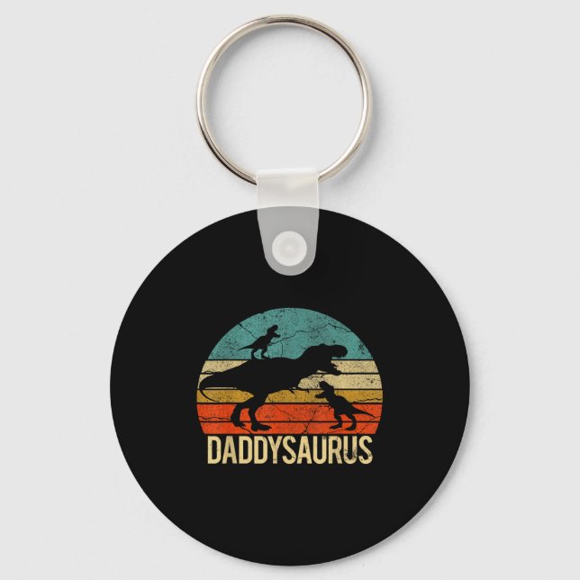 Porte-clés Daddy Dinosaur Daddysaurus 2 Two Kids Christmas Gi (Recto)