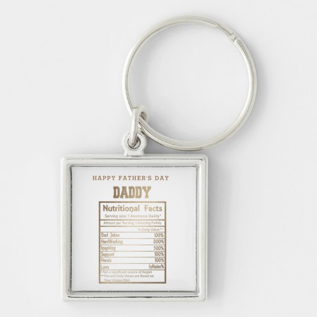 Porte-clés daddy informations nutritionnelles fête des pères (Devant)