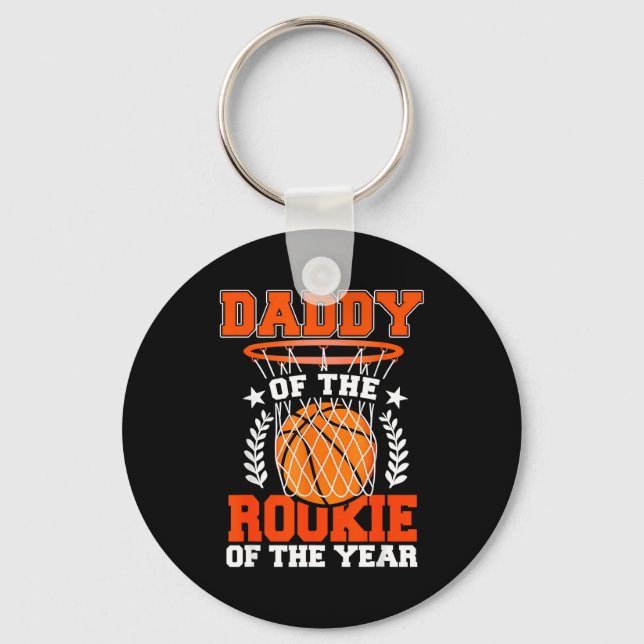 Porte-clés Daddy Of Rookie 1st Basketball Bday Theme Matching (Recto)