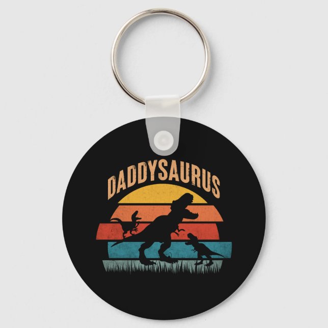Porte-clés Daddysaurus - Dinosaure Drôle Dinosaur Papa Cadeau (Recto)