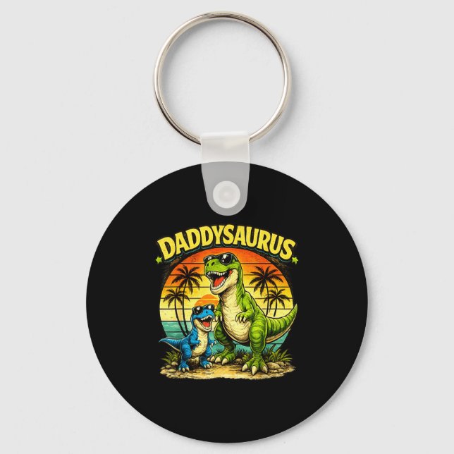 Porte-clés Daddysaurus drôle papa dinosaure rétro coucher de  (Recto)