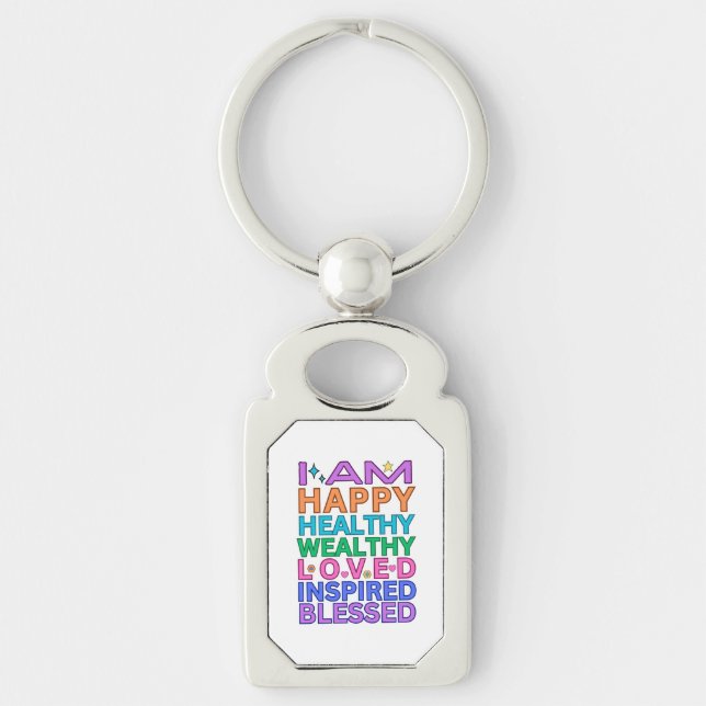 Porte-clés d'affirmations « Je Suis » – Mantras Co (Devant)