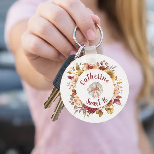 Porte-clés Dahlia d'automne Citrouille Sweet Seize Ans