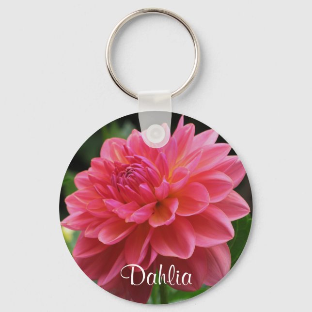 Porte-clés Dahlia rose (Recto)