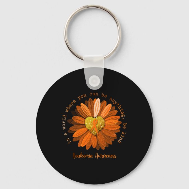 Porte-clés Daisy Be Genre Leukemia Sensibilisation Orange Rib (Recto)