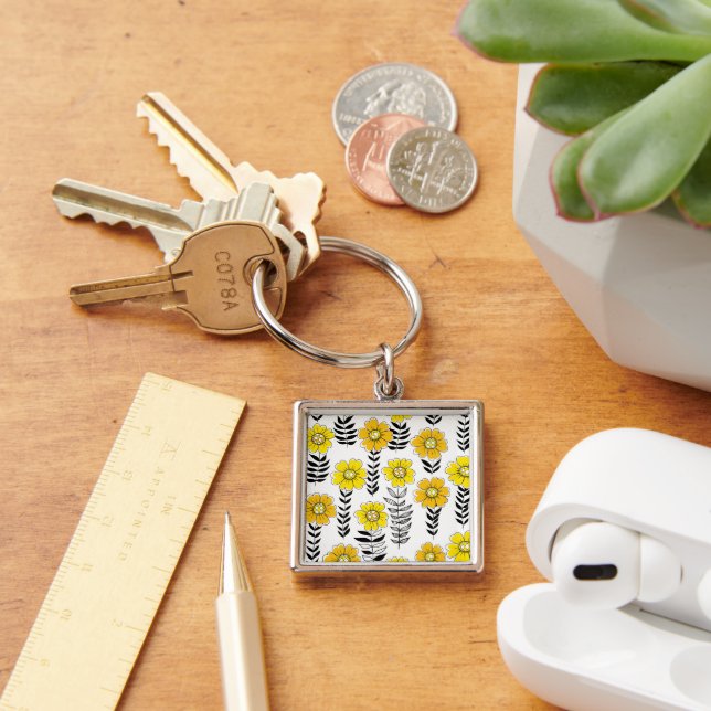 Porte-clés Daisy dooda en jaune et noir (Bureau)