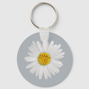 Porte-clés Daisy Flower For Sister Art Customize Background