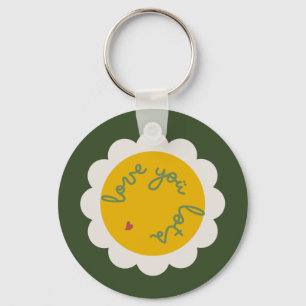 Porte-clés DAISY GREEN - Nom Personnalisé Floral Key Ring