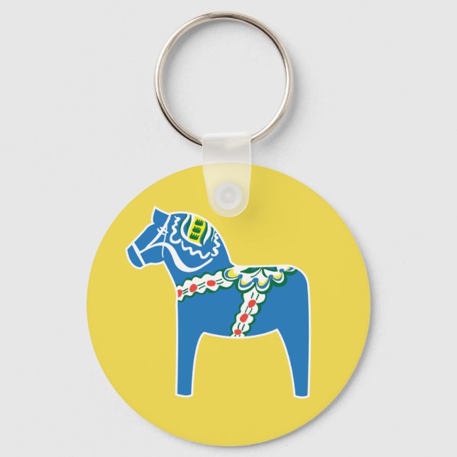 Porte-clés Dalahäst | Dala cheval bleu (Recto)