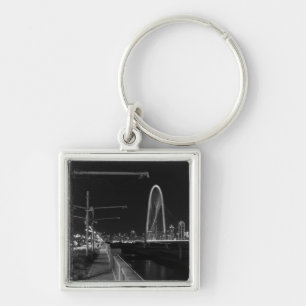 Porte-clés Dallas Soirée Marche Niveaux de gris