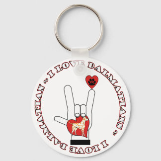 PORTE-CLÉS DALMATIANS - I ASL LOVE SIGN ORANGE DALMATIANS