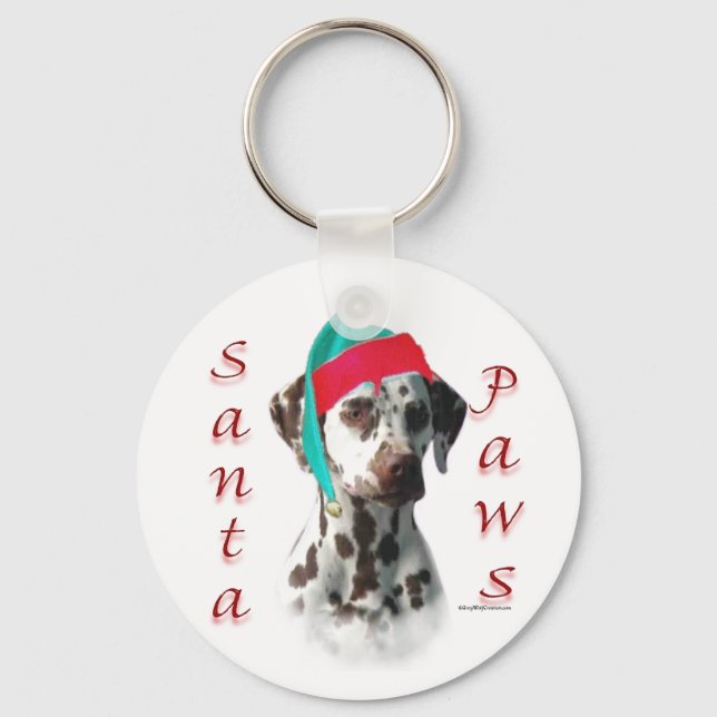 Porte-clés Dalmatien (foie) Père Noël Paws (Recto)