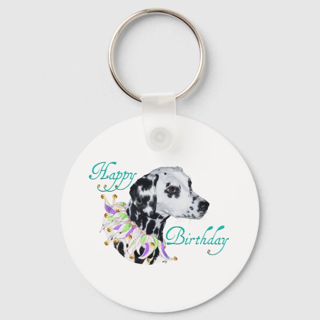 Porte-clés Dalmatien Joyeux Anniversaire (Recto)