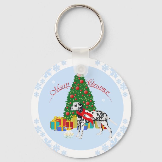 Porte-clés Dalmatien Joyeux Noël (Recto)