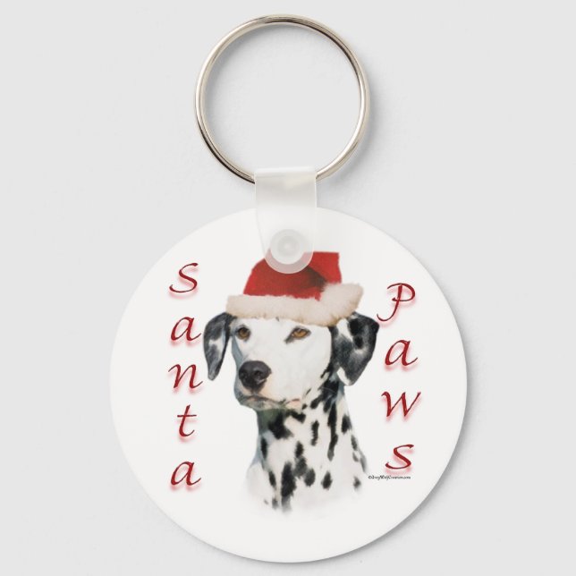Porte-clés Dalmatien (noir) Père Noël Paws (Recto)