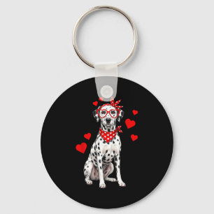 Porte-clés Dalmatien Saint-Valentin Amoureux des Chiens Cœur 