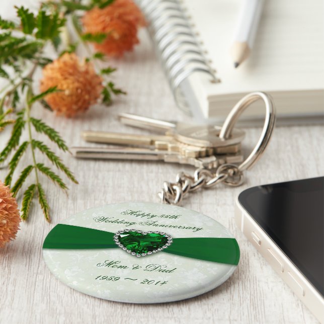 Porte-clés Damask 55e anniversaire du Mariage (Côté)