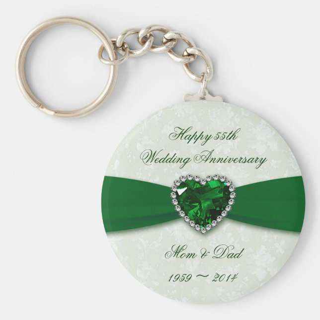 Porte-clés Damask 55e anniversaire du Mariage (Devant)