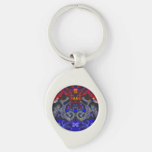 Porte-clés Damask polyamory Dragon dans Poly Pride Flag Color