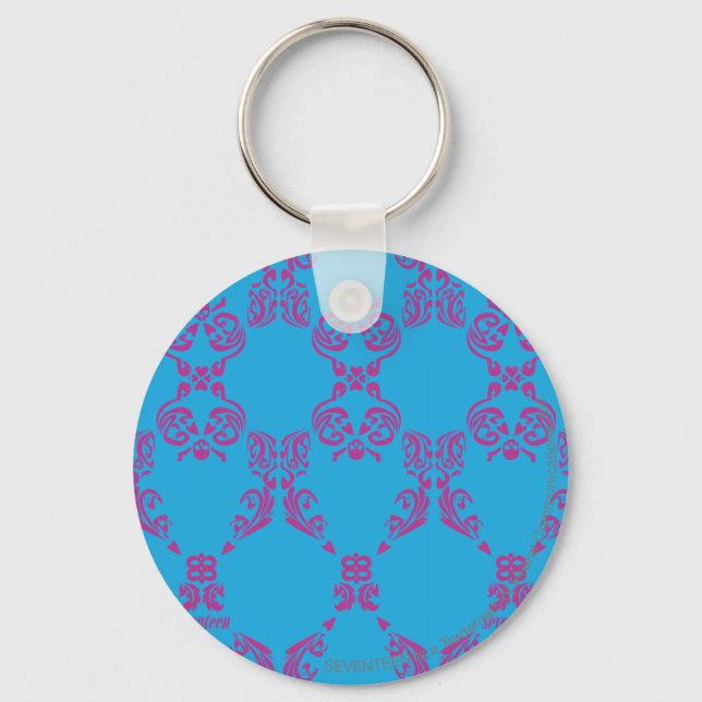 Porte-clés Damask Purple-Aqua (Recto)