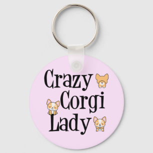 Porte-clés Dame Crazy Corgi