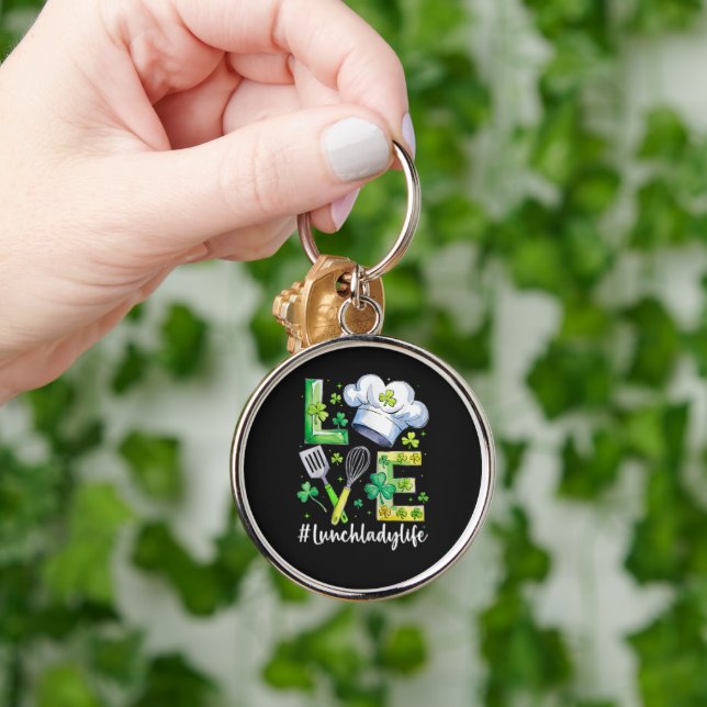 Porte-clés  Dame de cantine Bonne fête de la Saint-Patrick (Main)