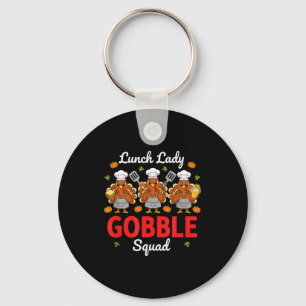 Porte-clés Dame de cantine Thanksgiving Drôle de Gobble Squad