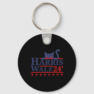 Porte-clés Dame de chat sans enfant pour Kamala Harris Tim Wh