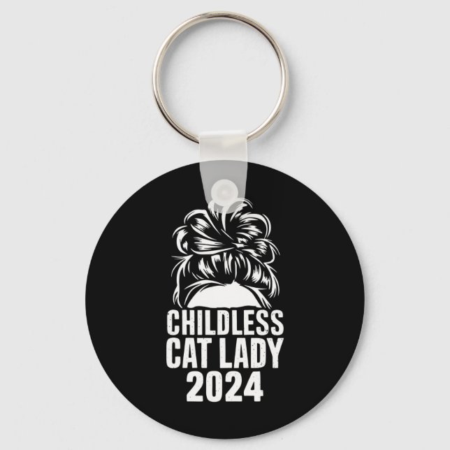 Porte-clés Dame de chat sans enfants 2024 Chignon décoiffé Dr (Recto)