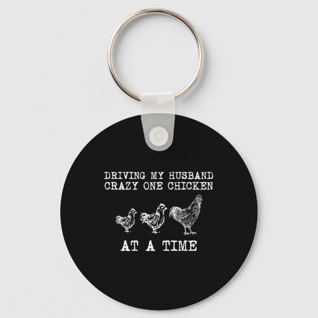 Porte-clés Dame de poulet folle drôle de poulet Small_1  (Recto)