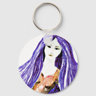 Porte-clés Dame en Brown et violet.