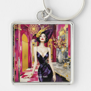 Porte-clés Dame Fantastique Mignonne Art Déco