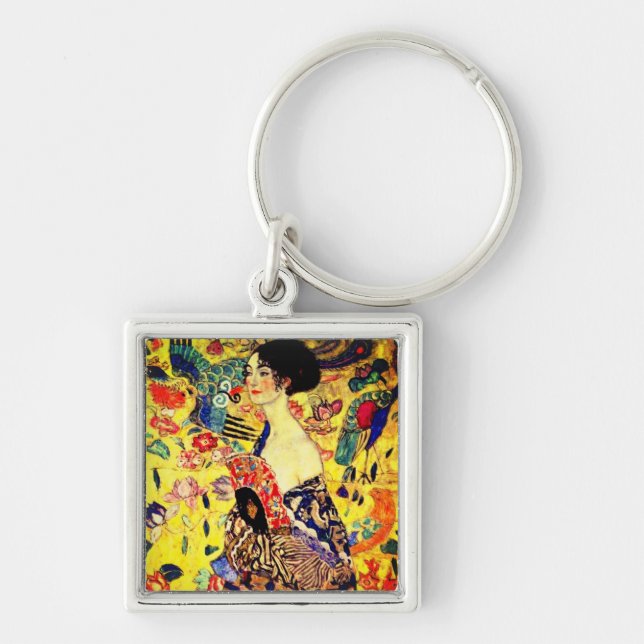 Porte-clés Dame Gustav Klimt avec ventilateur (Devant)