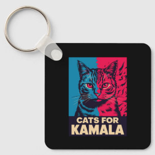 Porte-clés Dame sans enfants et amatrice de chats vote Kamala