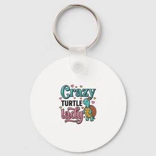 Porte-clés Dame Tortue Folle Dessin de Gravure Vintage_1