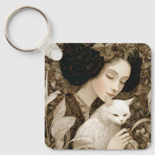 Porte-clés Dames & Chats – Collection de portraits vintage 1