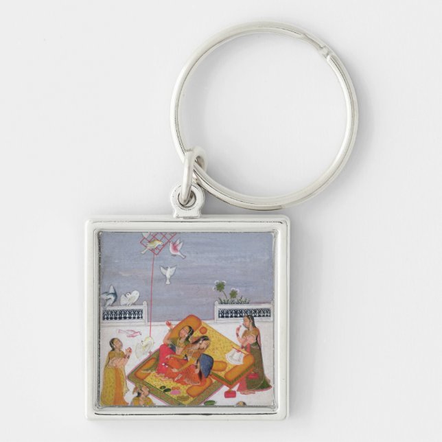 Porte-clés Dames observant les pigeons, 1770 (Devant)