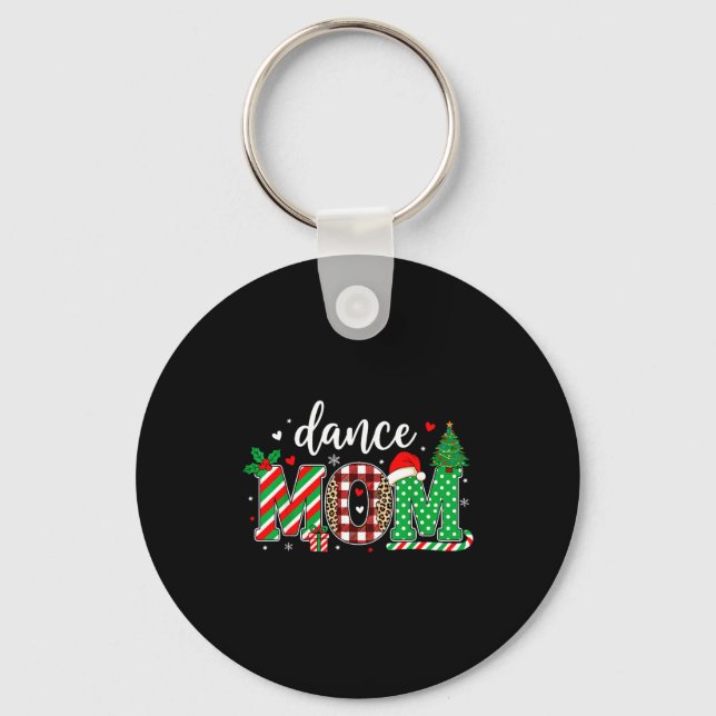 Porte-clés Dance Mom Christmas Buffalo Plaid Leopard Santa Ha (Recto)