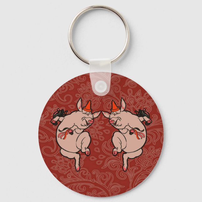Porte-clés Dancing Pig Antique Cute Danseuse (Recto)