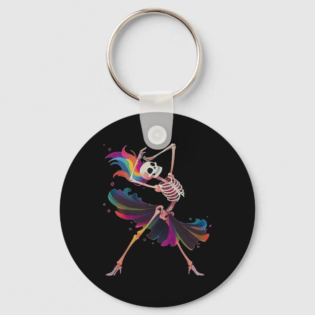 Porte-clés Dancing Skeleton Rainbow Llerina Halloween (Recto)